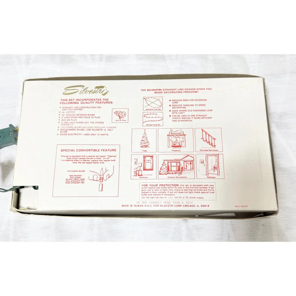 Silvestri Christmas Lights String 10 Angel Bulbs Straight Line‎ Construction